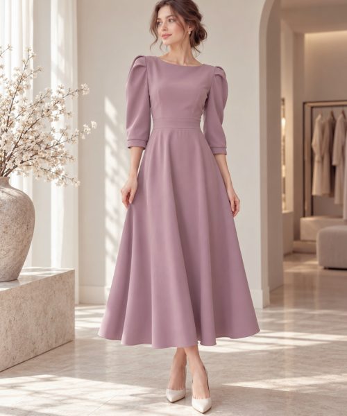 Midi Dress με Ανοιχτή Πλάτη και Δέσιμο